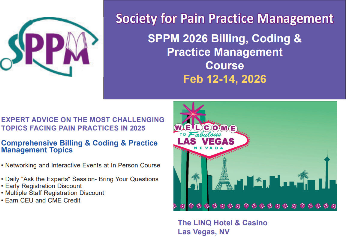 Society For Pain Practice Management Billing, Coding & Practice Management Course 2026